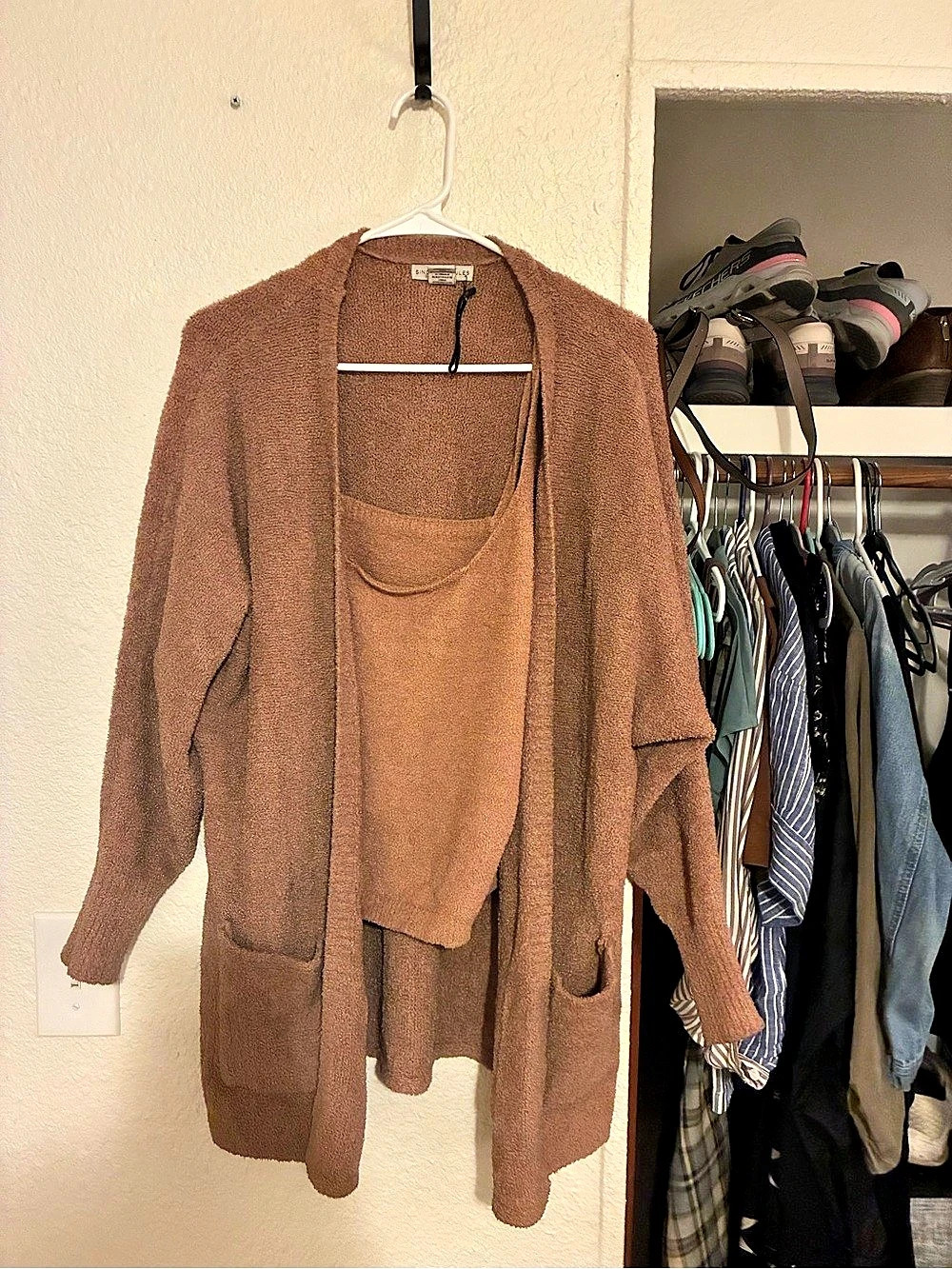 Sincerely Jules Brown Cardigan & Camisole Set Size Large